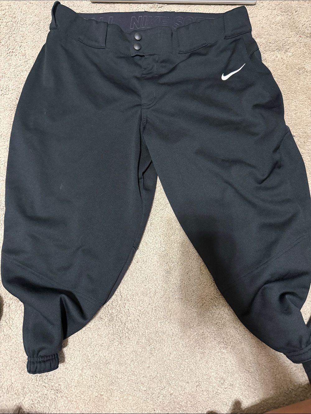 Nike Black Softball Pants X2 with White Swoosh